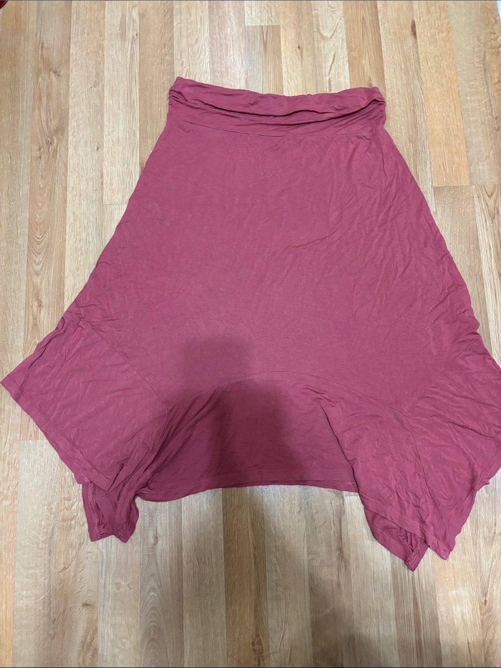 Coral Handkerchief Hem Skirt